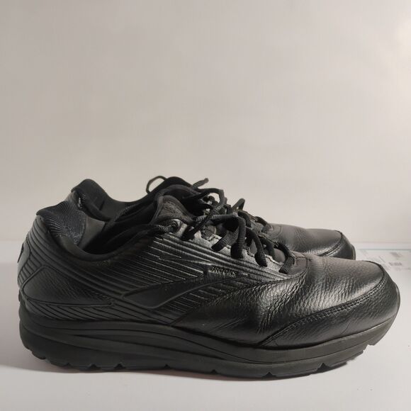 Men\'s 13 2E  W Wide Brooks Addiction Walker 2 1103182E072 Black Leather Shoes main image 10